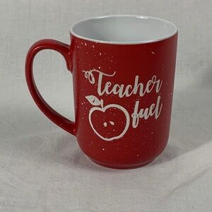 Farmhouse Red and White “Teacher Fuel” Mug Novelty